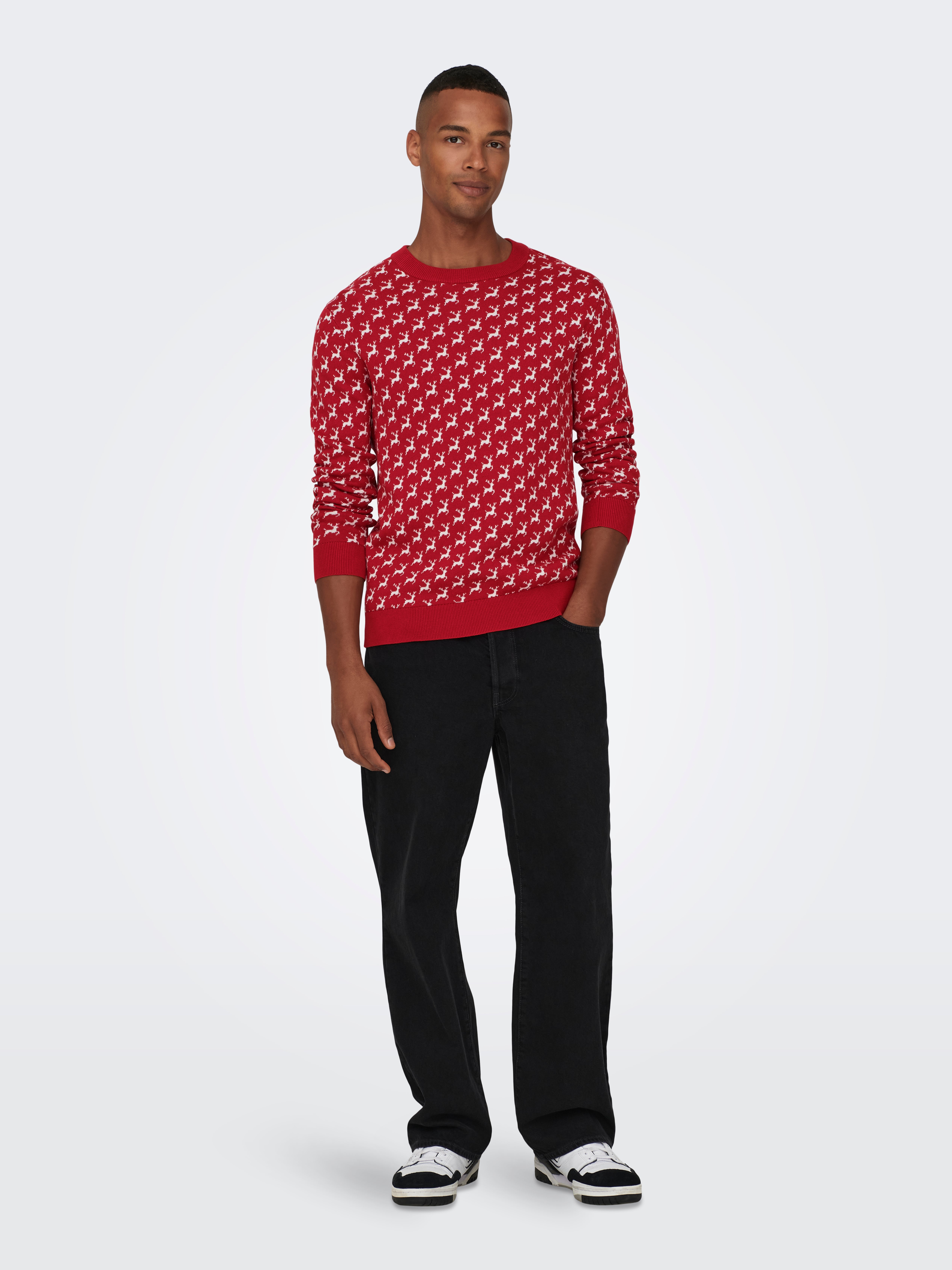ONSXMAS Pullover Pompeian Red