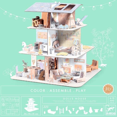 Djeco 3D kleurplaat poppenhuis