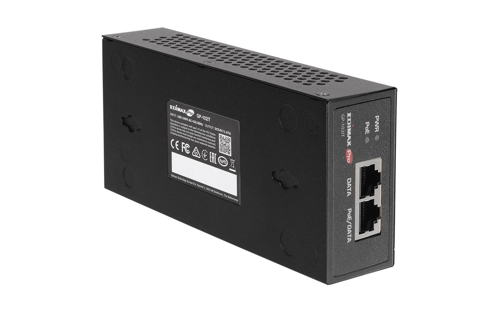 PoE++ Injector GP-102ITEdimax Pro GP-102IT: PoE++ Injector, 1Gbps, IEEE 802.3bt/at/af (60Watt)