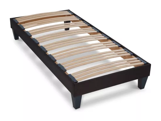 OLYMPE LITERIE | Sommier à lattes en bois KIT15 90x200 cm | Coloris Gris anthracite | Livré en kit