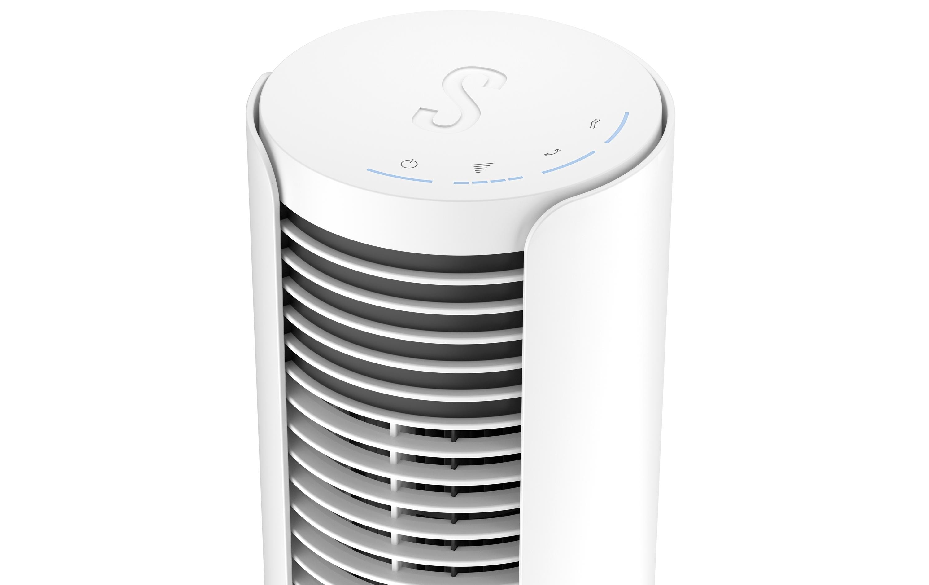 Tischventilator Peter Little WeissTischventilator mit 4 Geschwindigkeitsstufen im Design eines Turmventilators