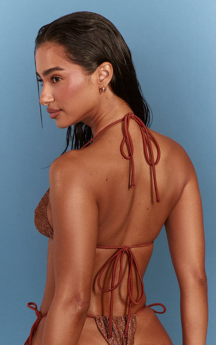 Bronze Haut De Bikini Triangle Lurex