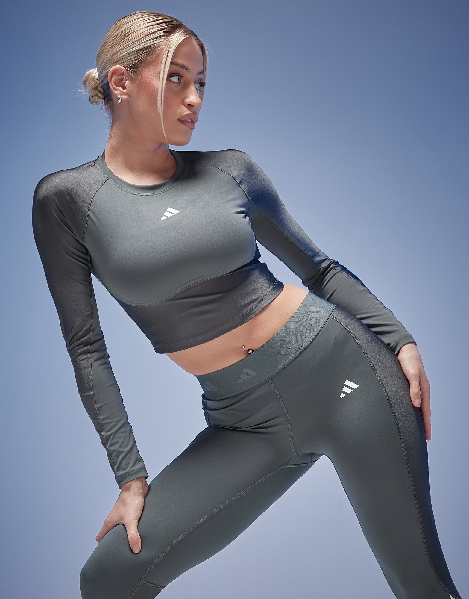 adidas T-shirt manches longues court de training Hyperglam Shine