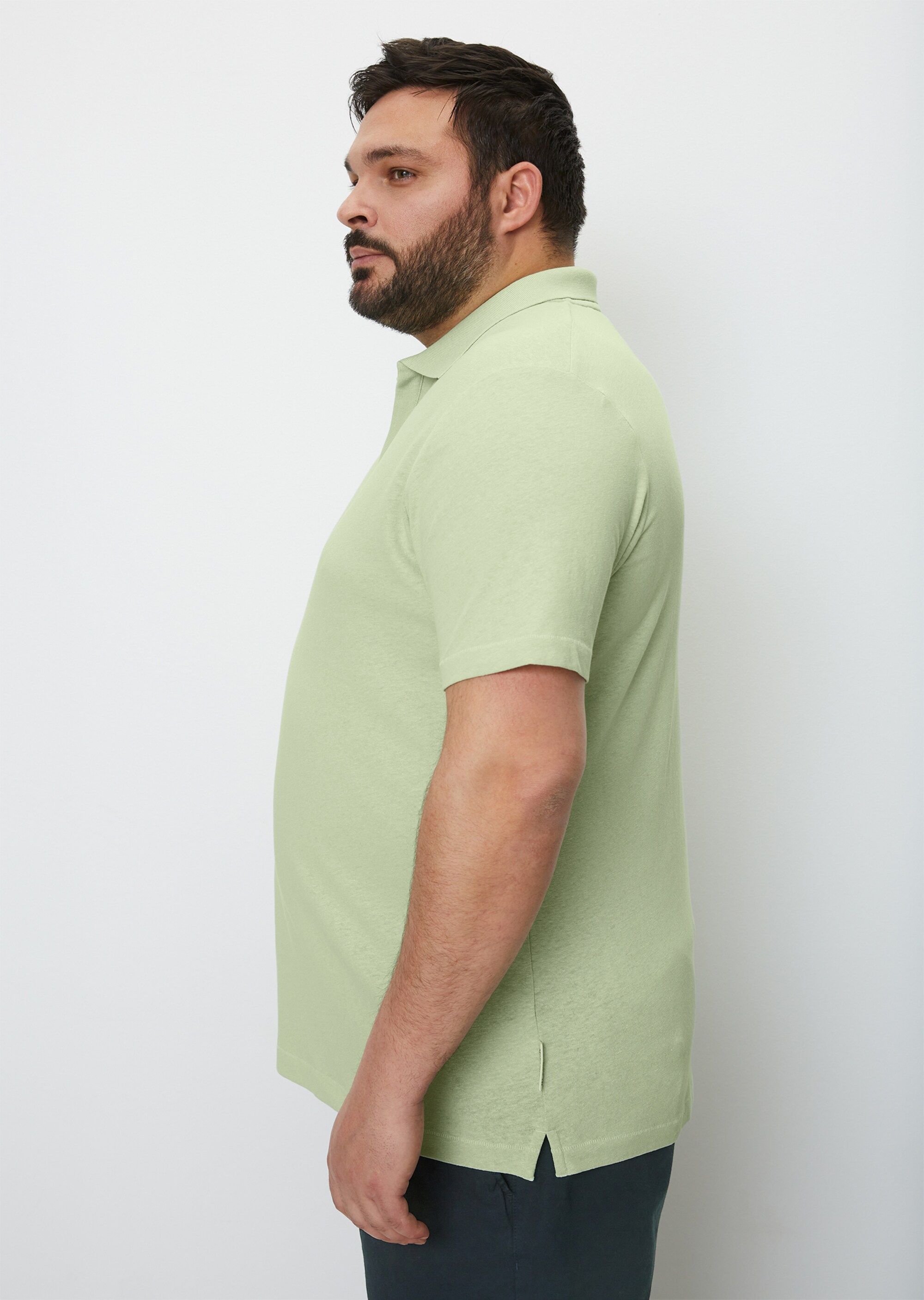 Poloshirt Jersey regular aus Bio-Baumwolle und Leinen