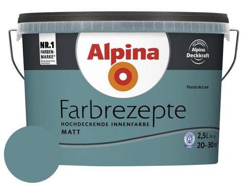 Alpina muurverf kleur recepten Petrol de Luxe 2.5 l