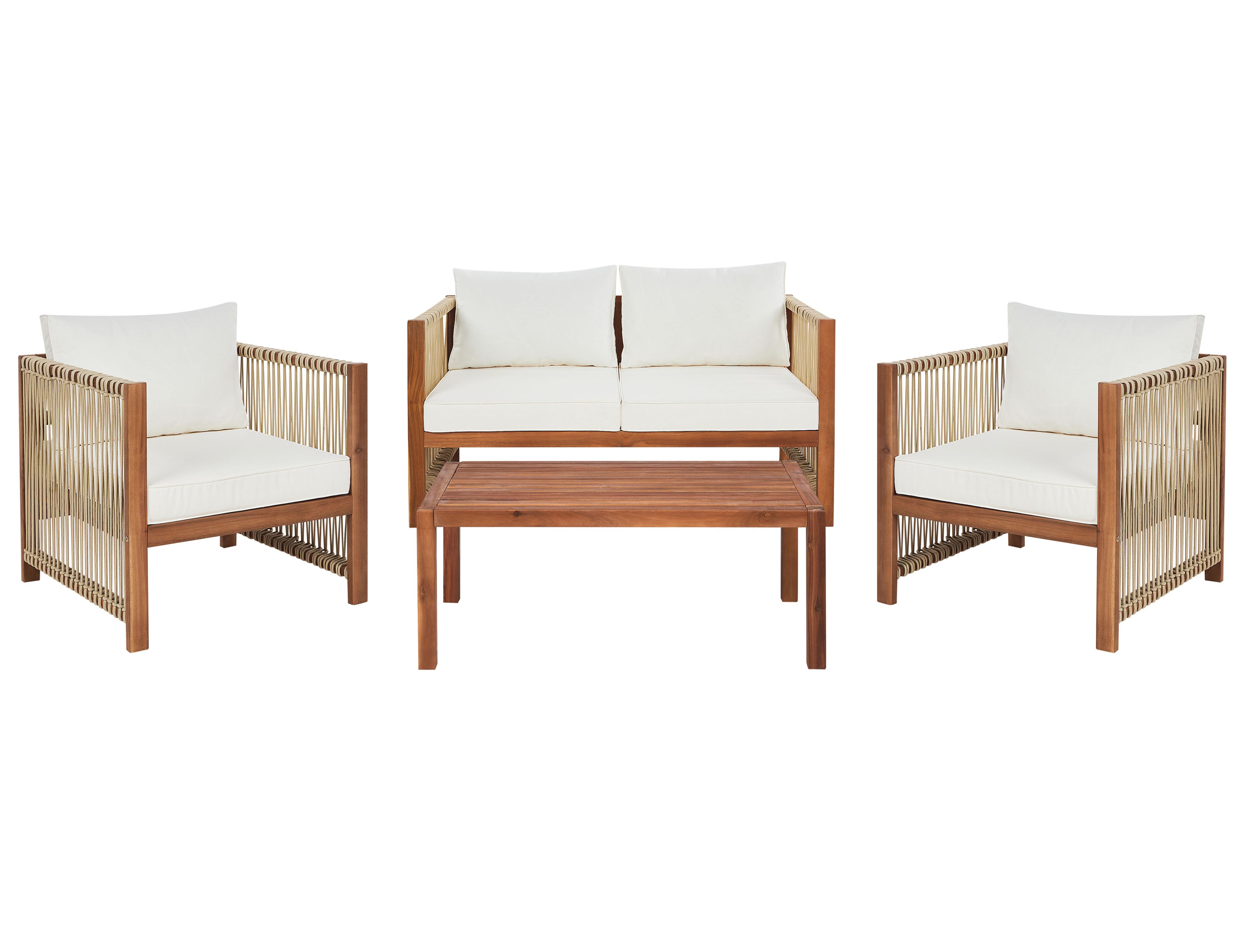Loungeset met tafel 4-zits ANTRIA Acaciahout Beige