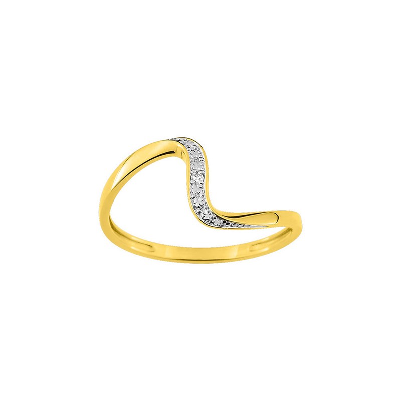 Bague Femme - Or 9 Carats - Diamant
