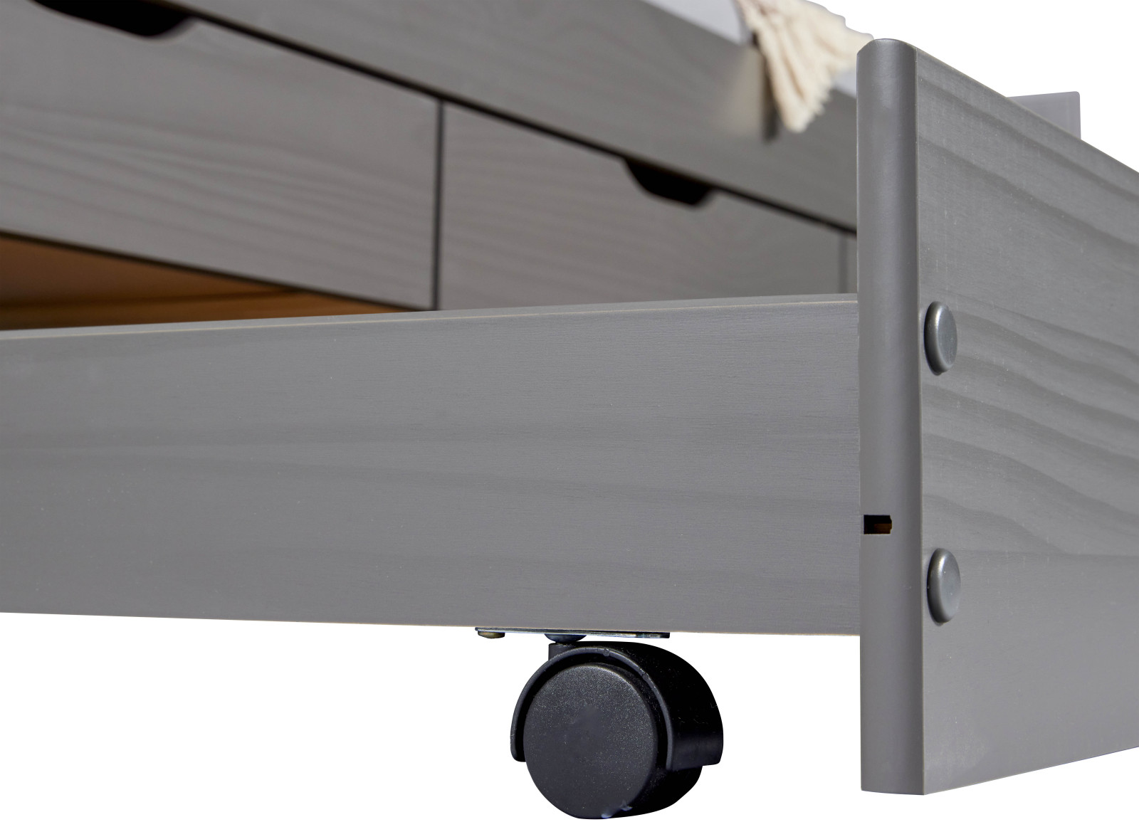 Funktionsbett LENA - grau - Massivholz - 2x 90x200 cm