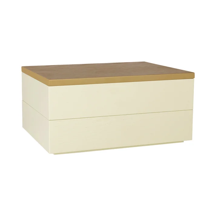 Hübsch Interior - Aufbewahrungsbox mit Deckel, hellbraun / gelb