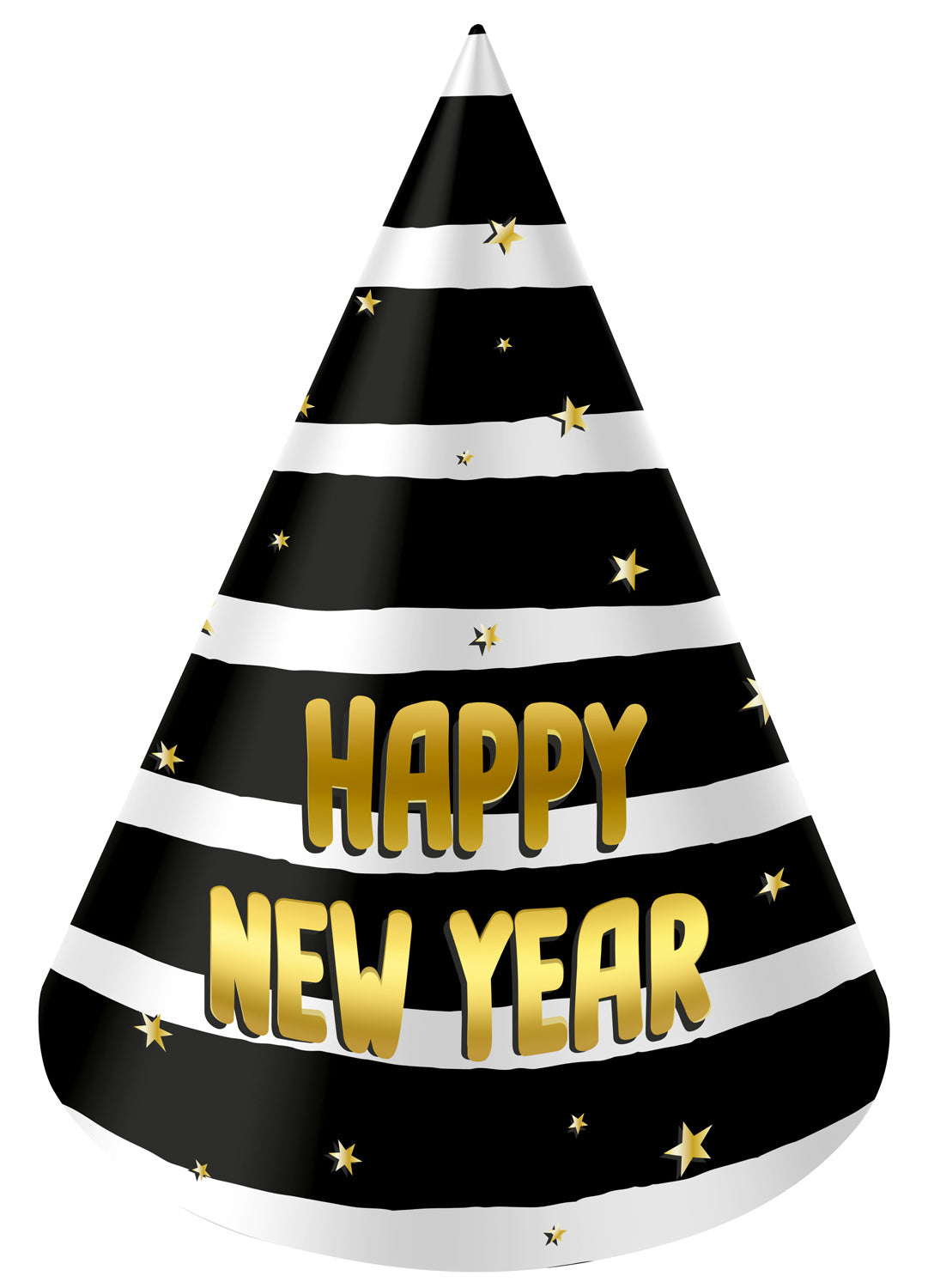 Feesthoedjes Happy New Year 10cm 6st