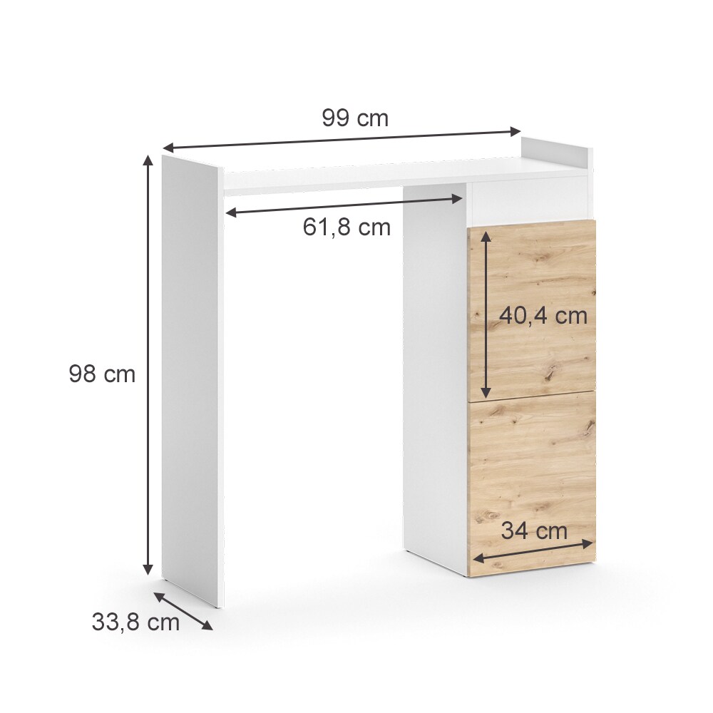 Vicco Waschmaschinenschrank Alf 99 x 98 cm, Weiß Artisan Eiche, Badezimmer
