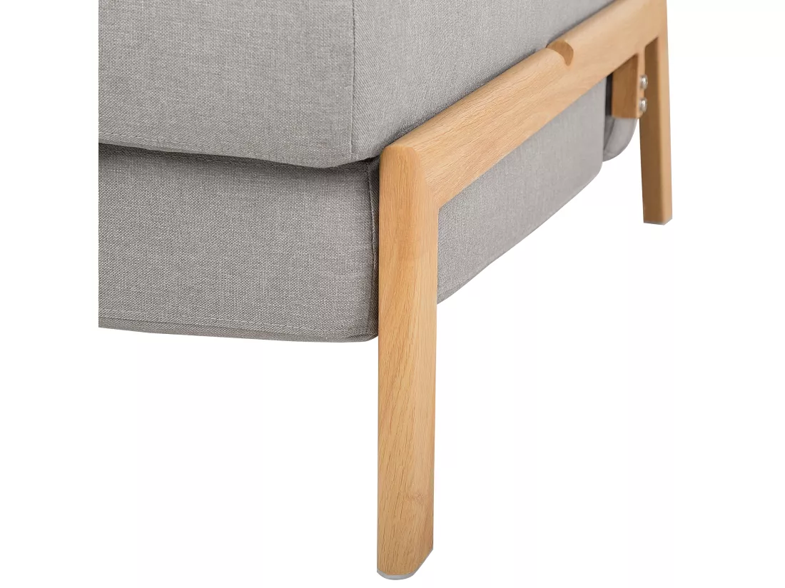 Canapé convertible 2 places en tissu gris clair EDLAND