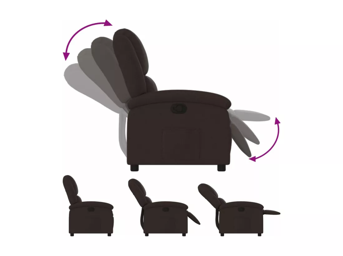 Fauteuil inclinable Marron foncé Tissu