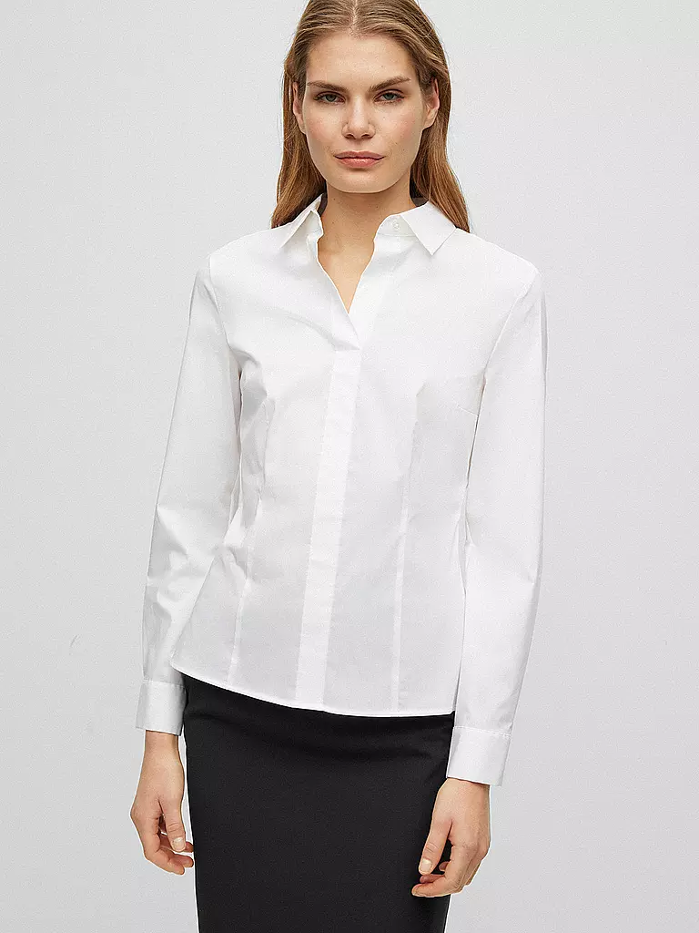 BOSS Bluse Slim Fit BASHINA weiss