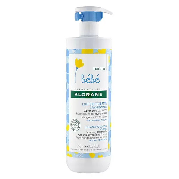 Klorane Bébé Calendula Lait de Toilette Sans Rinçage 750ml
