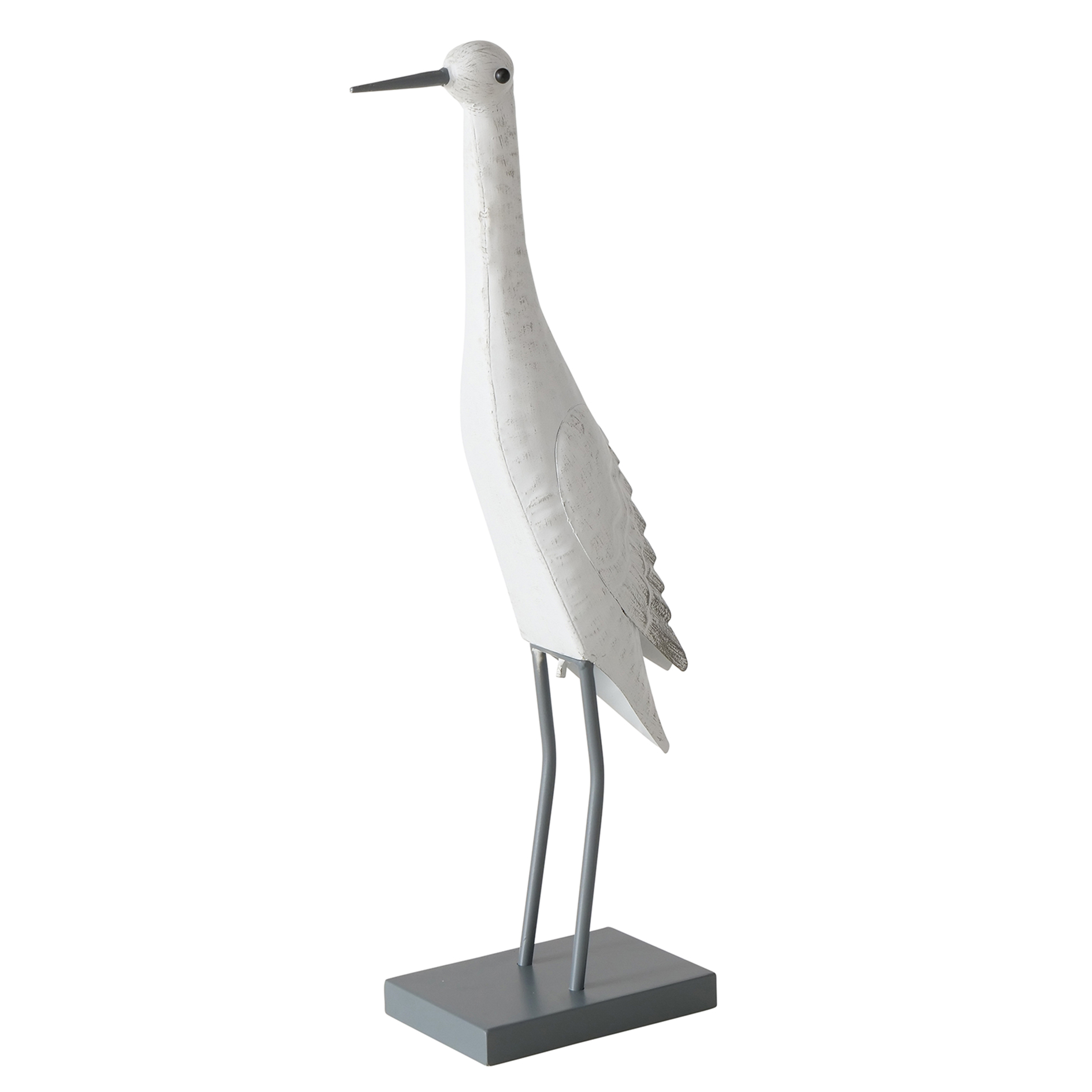 Metallfigur Vogel - weiß-graublau - 55 cm