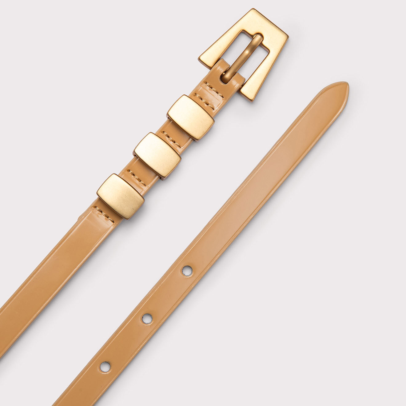 By Far Ceinture en Cuir Vic beige
