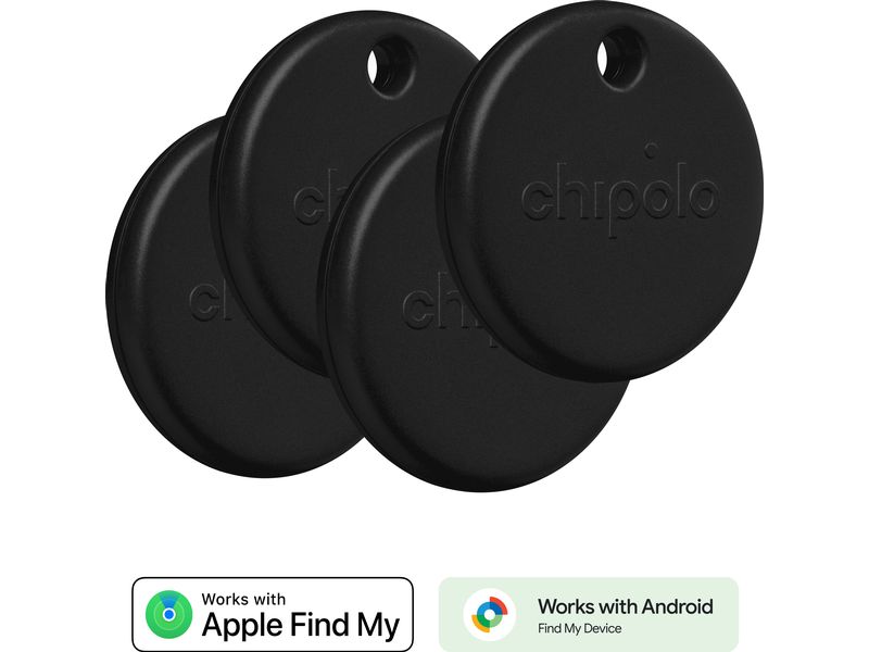 Chipolo POP 4er-Set Schwarz Wasserresistenter Keyfinder