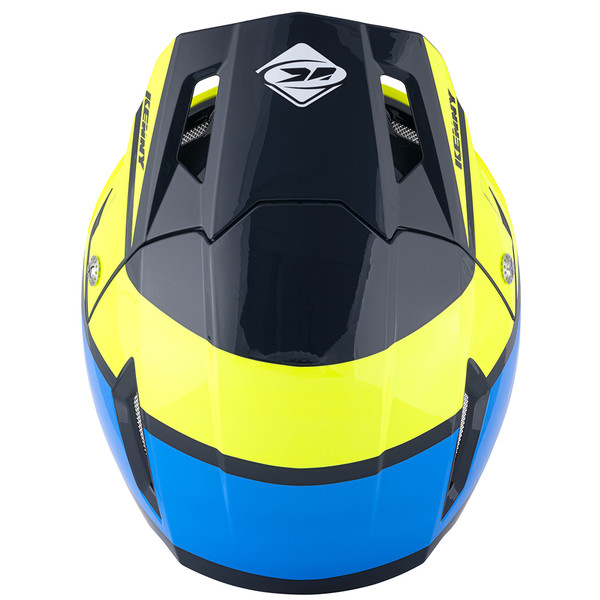 Kenny - Casque Trial Up Graphic - 2022 Noir / Bleu / Jaune fluo