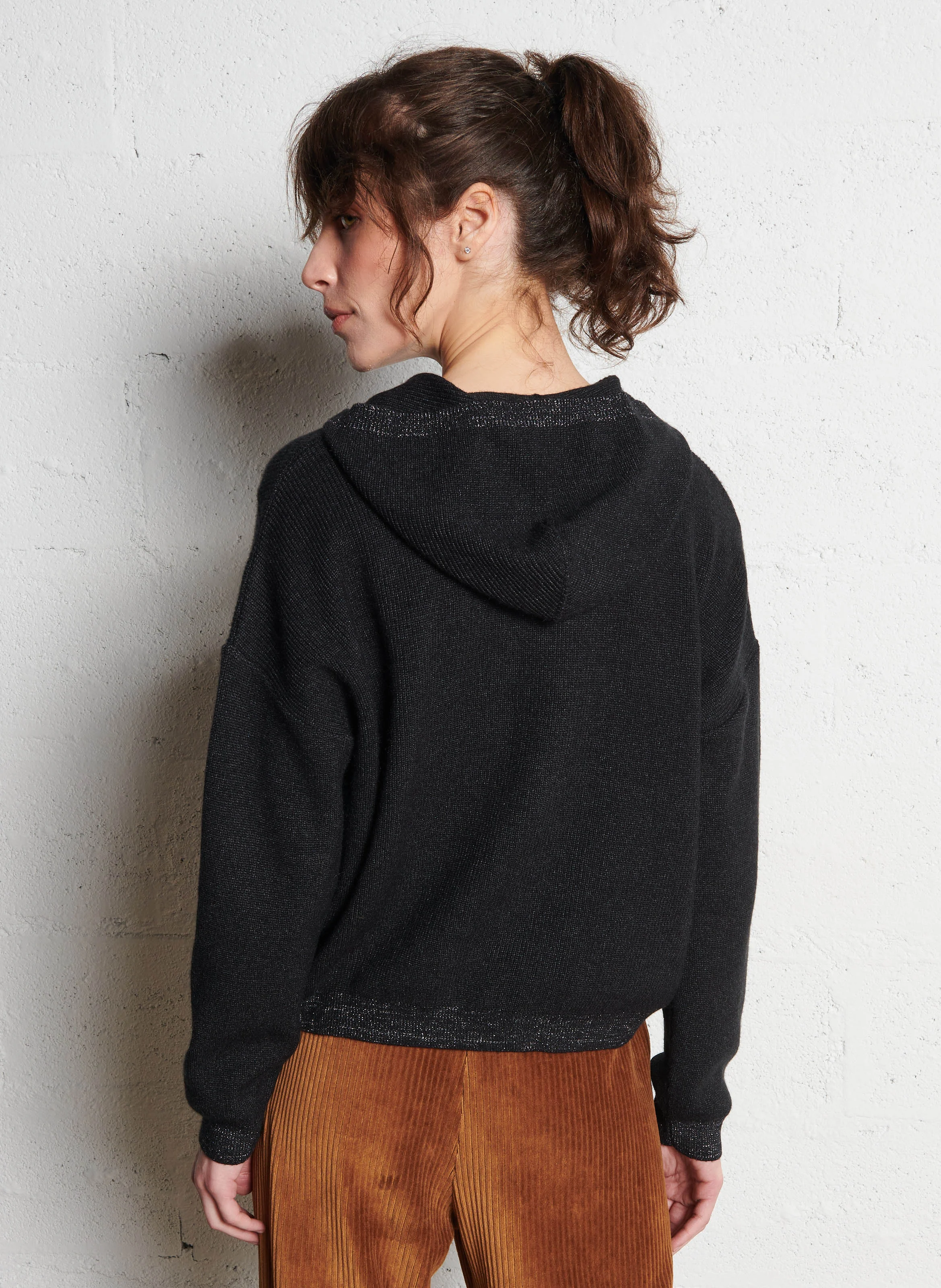 Gilet droit à capuche | Gris