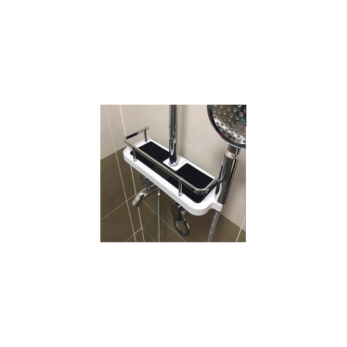 Dusjhylle i termoplast 32x12 cm Sort/Hvit