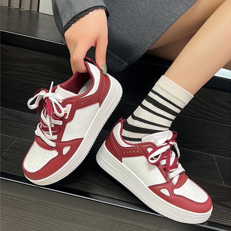 Asterisk - Tweekleurige platform sneakers