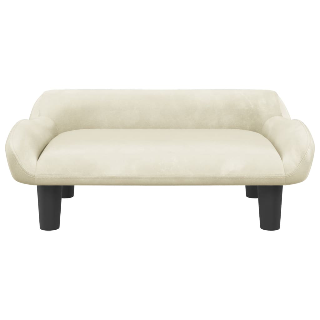 Cama para cães vidaXL em veludo creme, 70x40x24 cm