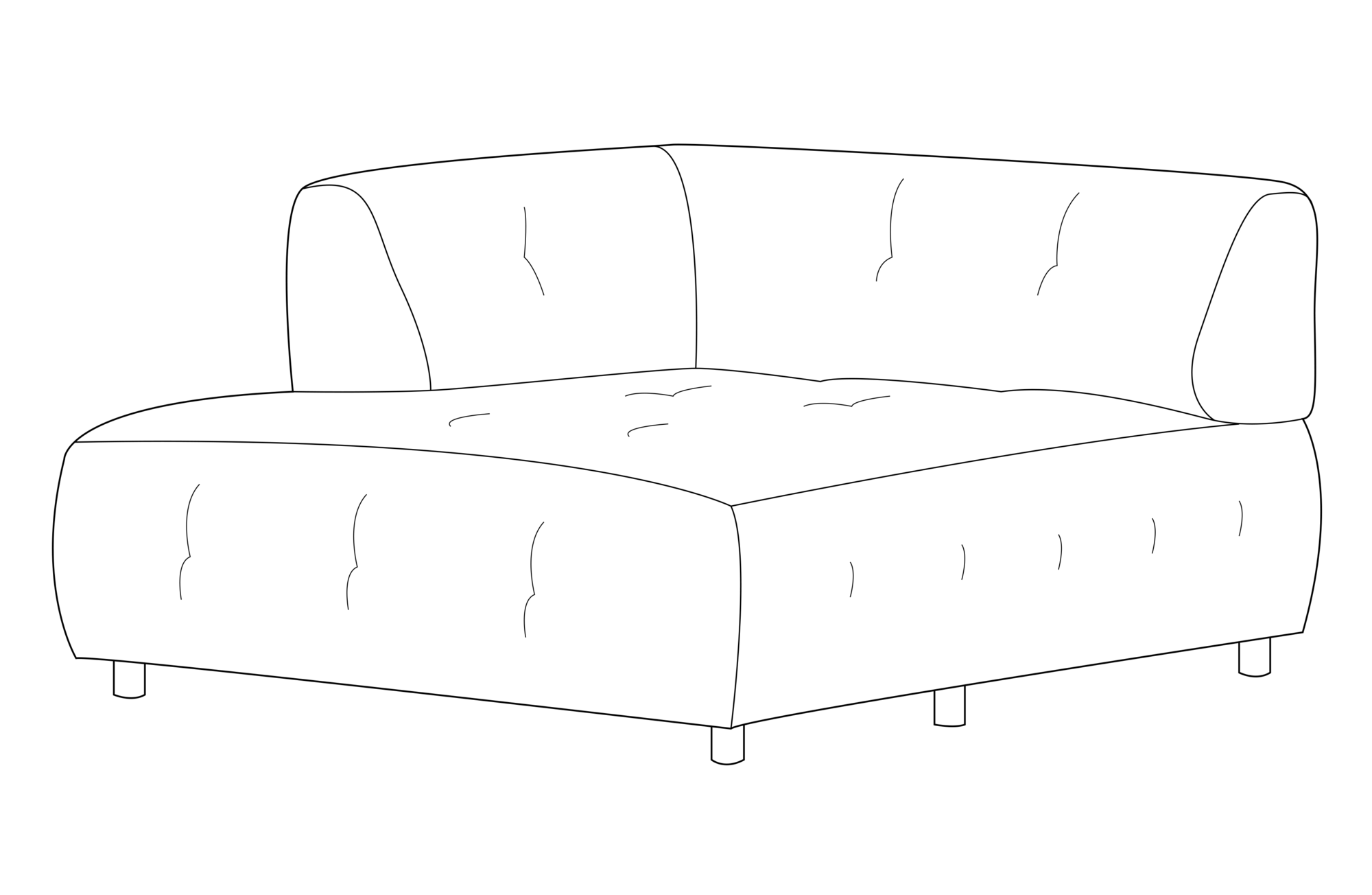 WOOOD 1,5-zits chaise longue met arm links Louis- Melange Louis 1,5-zits chaise longue met arm links Melange - Coffee