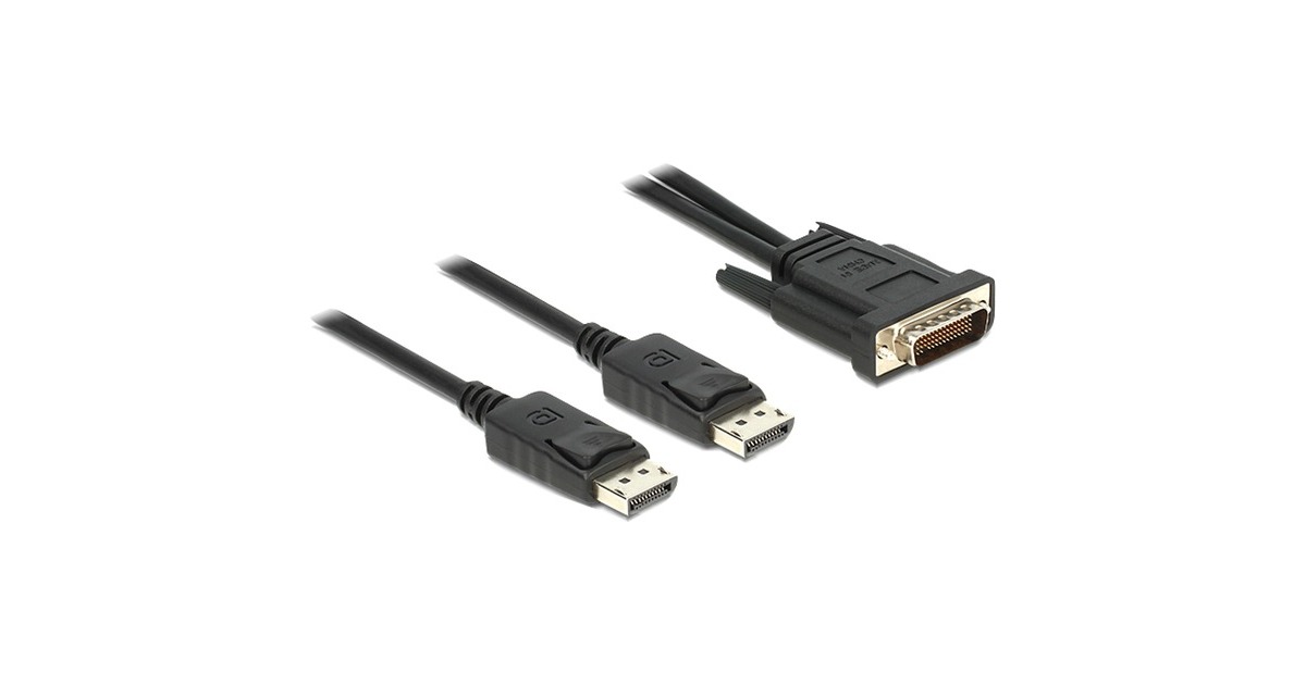 DeLOCKDMS-59 > 2 x DisplayPort Kabel adapter  (Zwart, 83507)