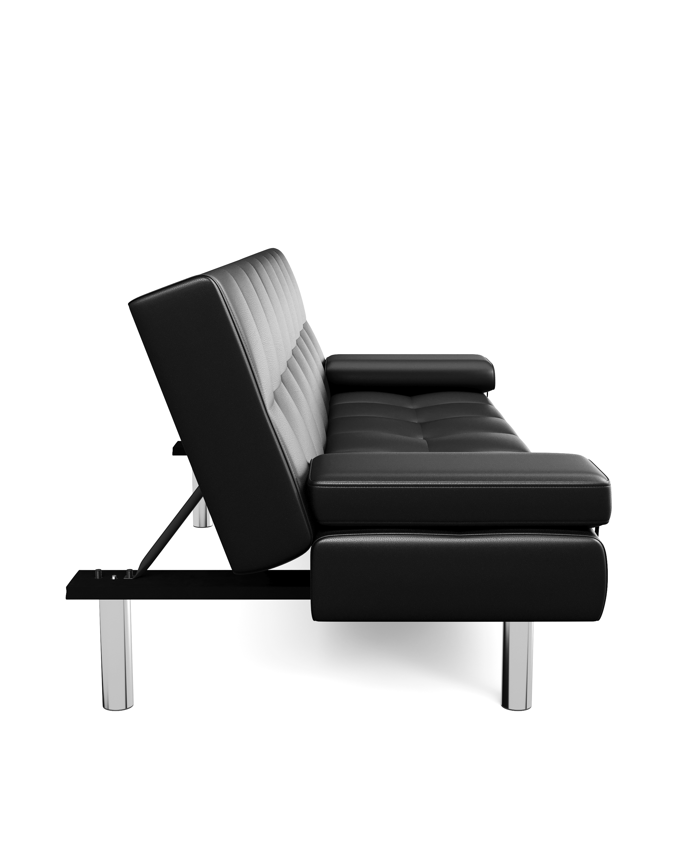Schlafsofa Leder LENNY schwarz