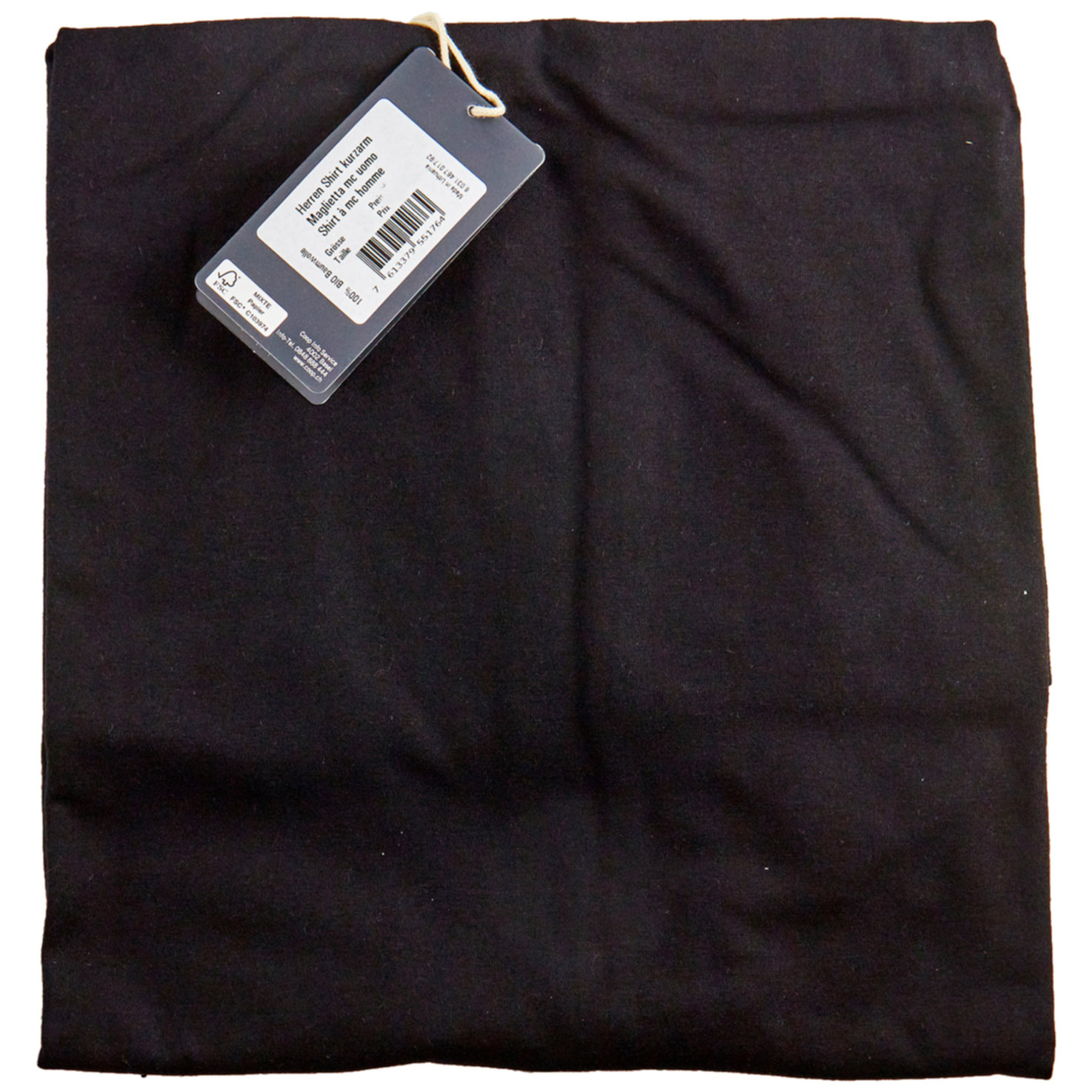 Naturaline Herren T-Shirt Kurzarm schwarz M