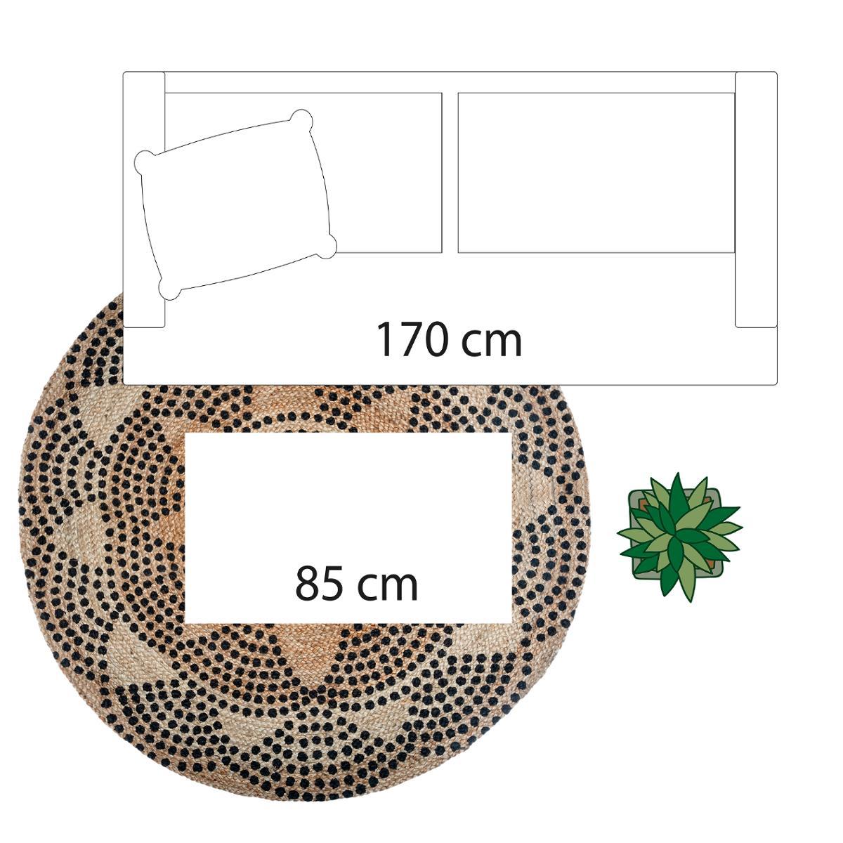 TAPIS JUTE ROND IMPRIME LIVIN D.120CM