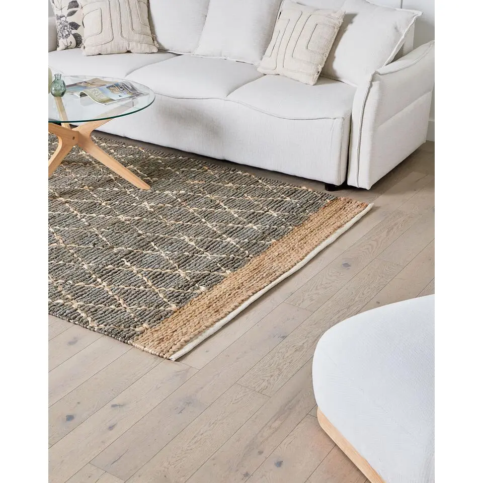 TELLIKAYA - Loper vloerkleed - Grijs - 160 x 230 cm - Jute