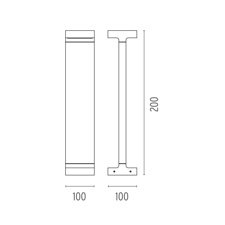 Flos Casting T 100x200 sokkellamp LED 2700K grijs
