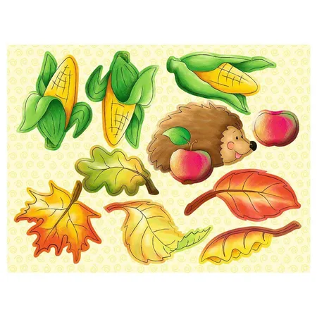 URSUS Wand- und Fensterbild Herbst, 5 Stanzbögen beidseitig bedruckt ca. 24,8 x 33 cm