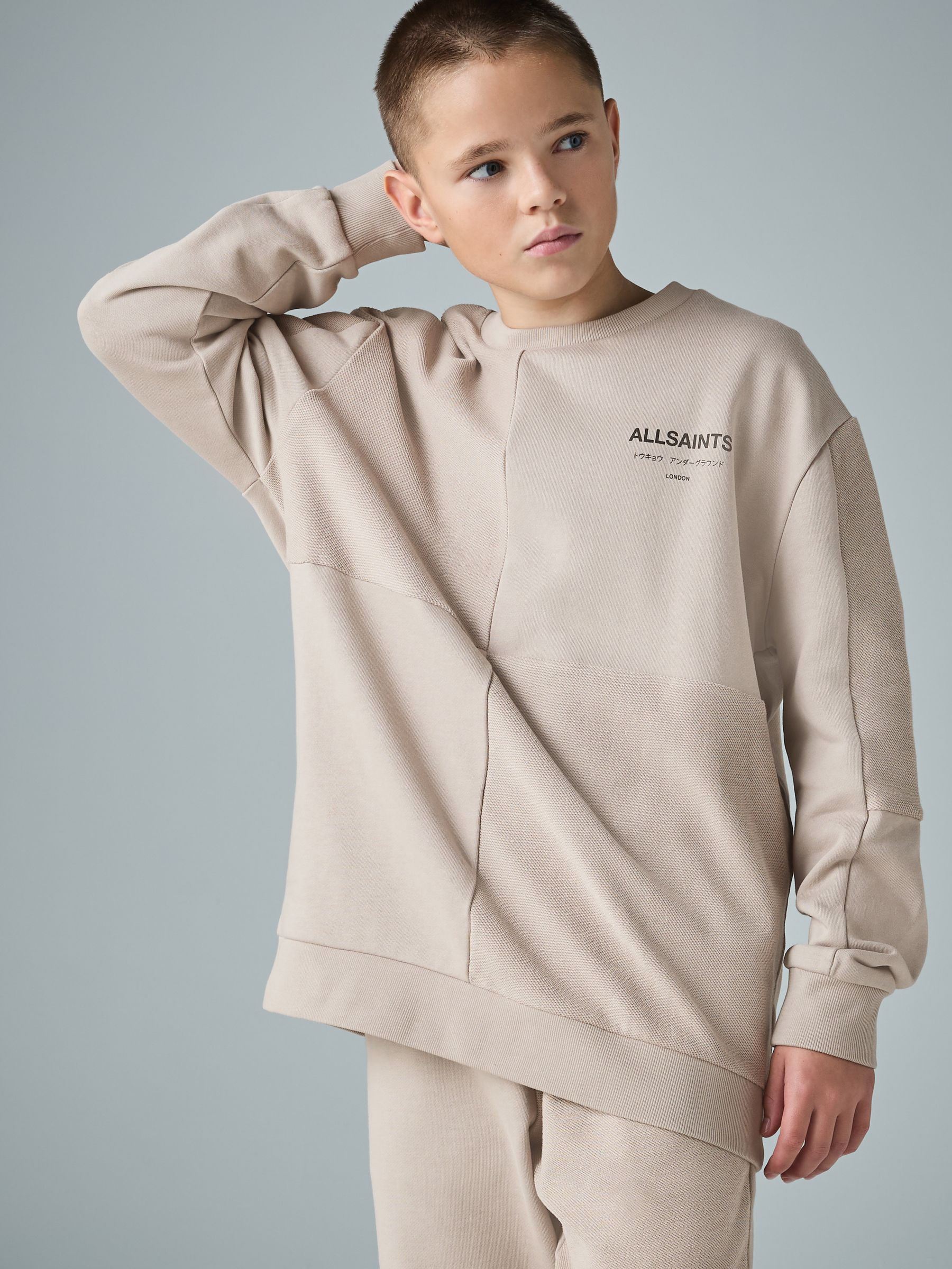 Lichtbruin - smALLSAINTS Underground Oversized Textured Panel Sweatshirt and Joggers Set