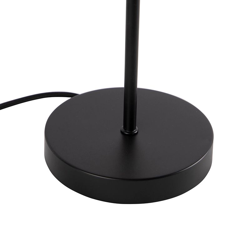 Design tafellamp zwart met smoke glas op standaard - Dome