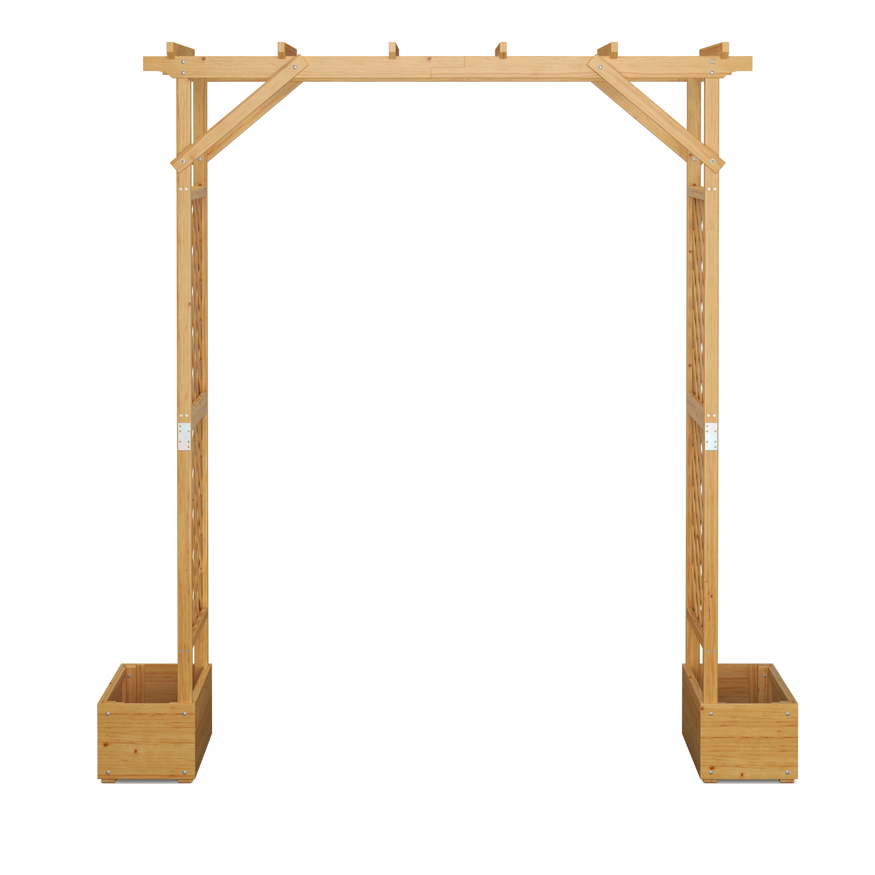 Rosenbogen Holz mit Pflanzenkasten 208 x 220 cm