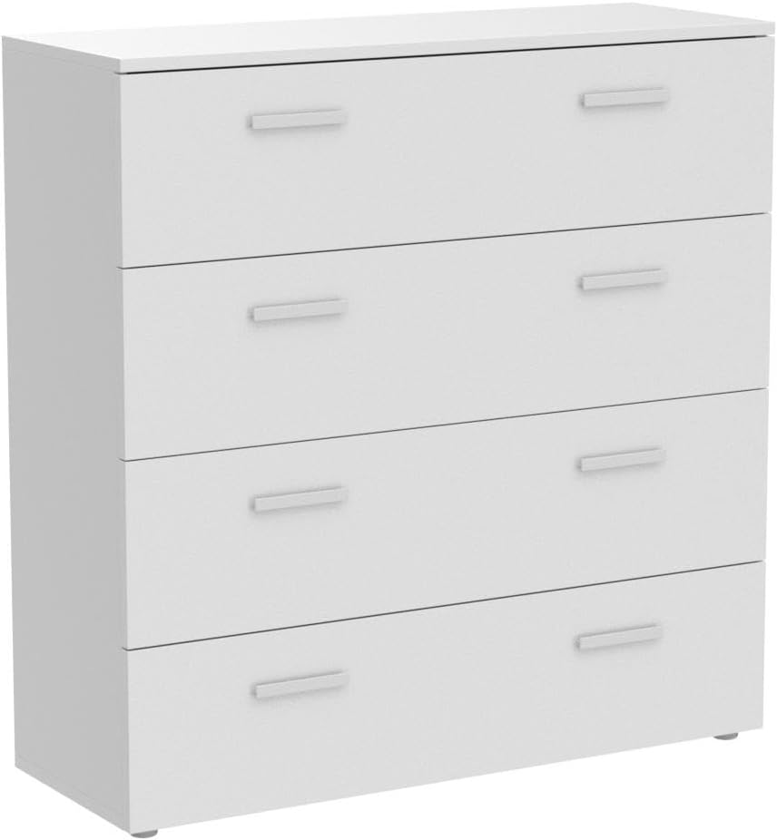 BMG Möbel Schubladen Kommode Sideboard Marbella 3 in Hochglanz Weiß - Made in Germany -