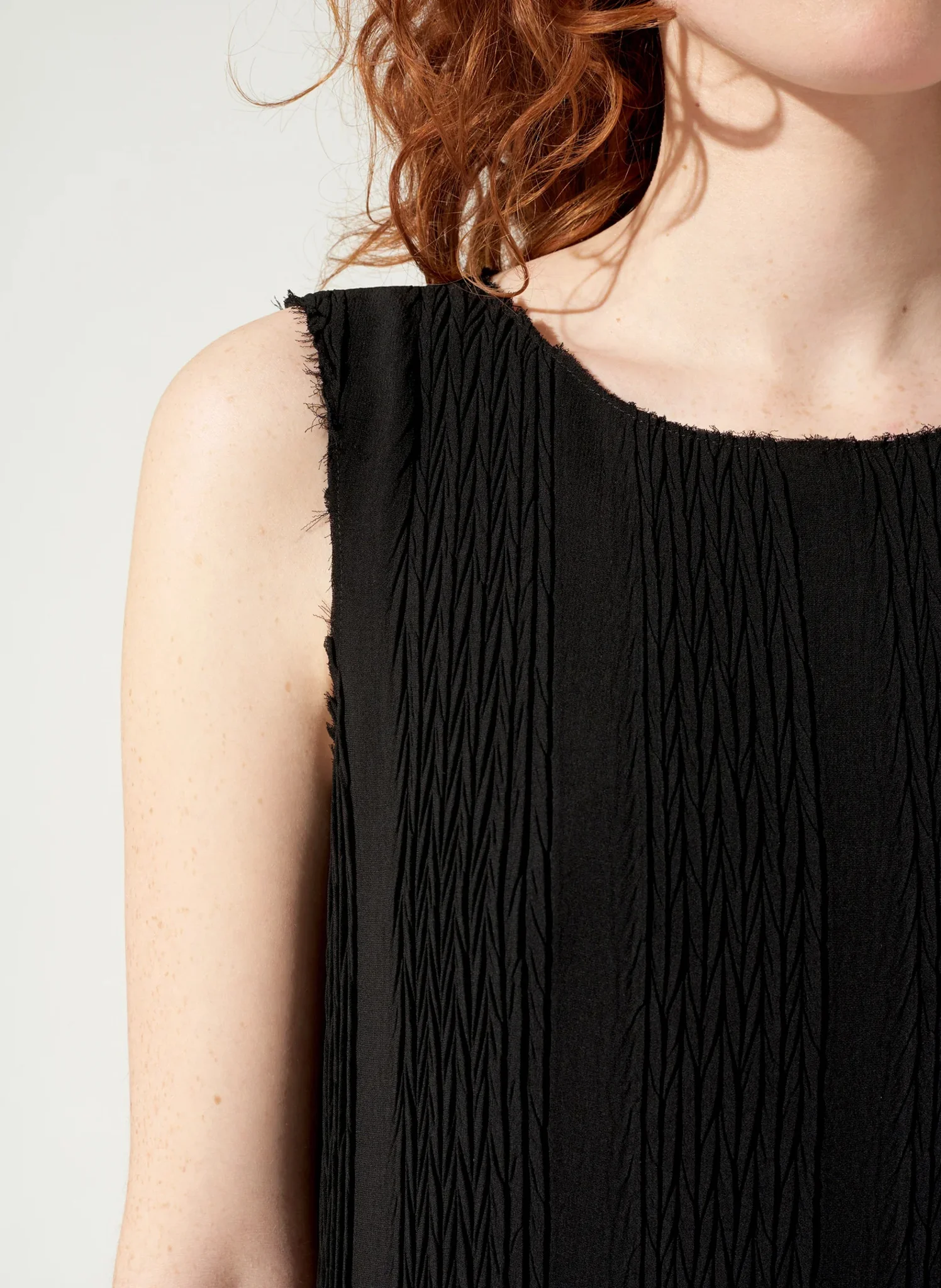 Robe midi droite en maille| Noir