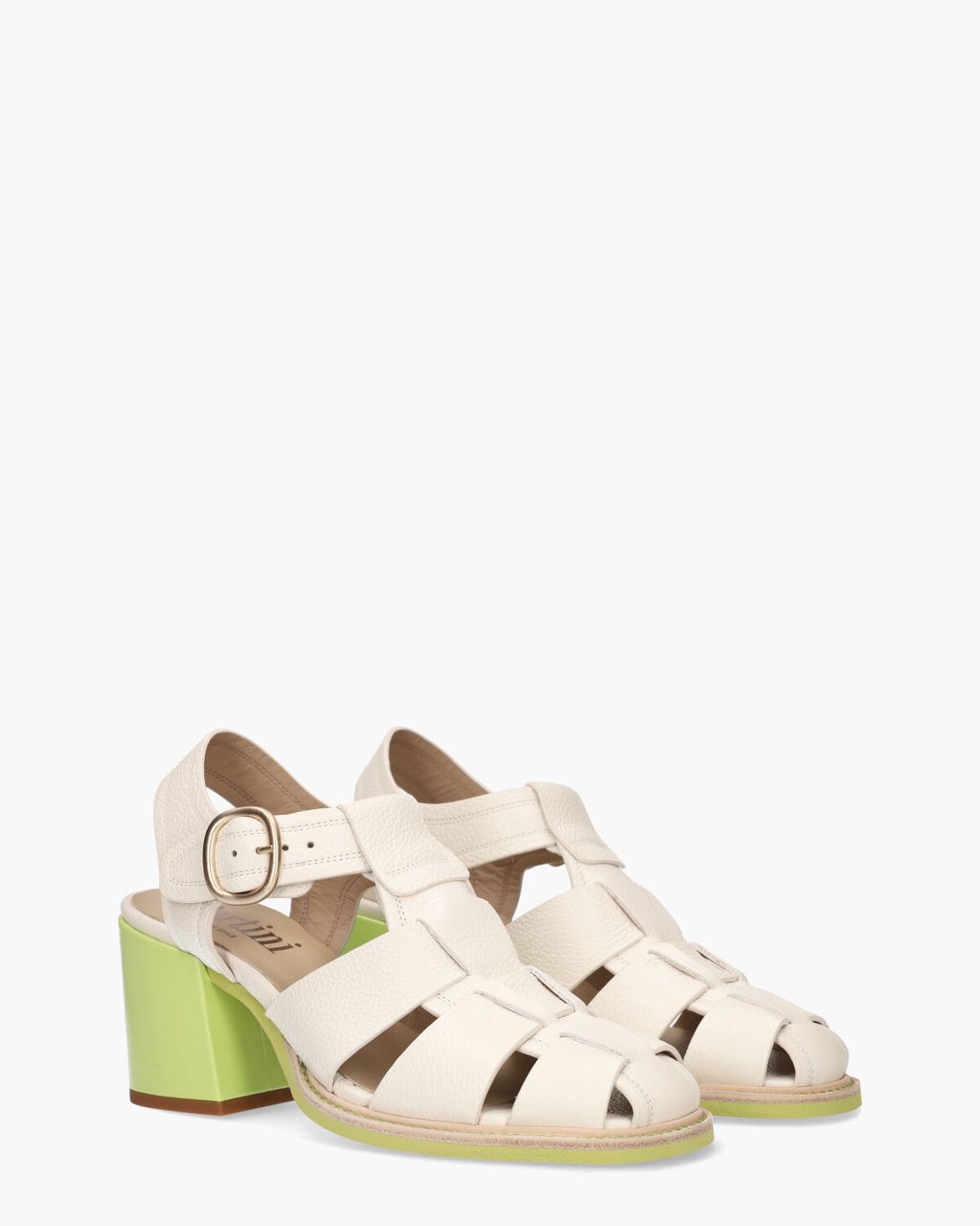 Pertini 32621 Off-White/Groen Damessandalen