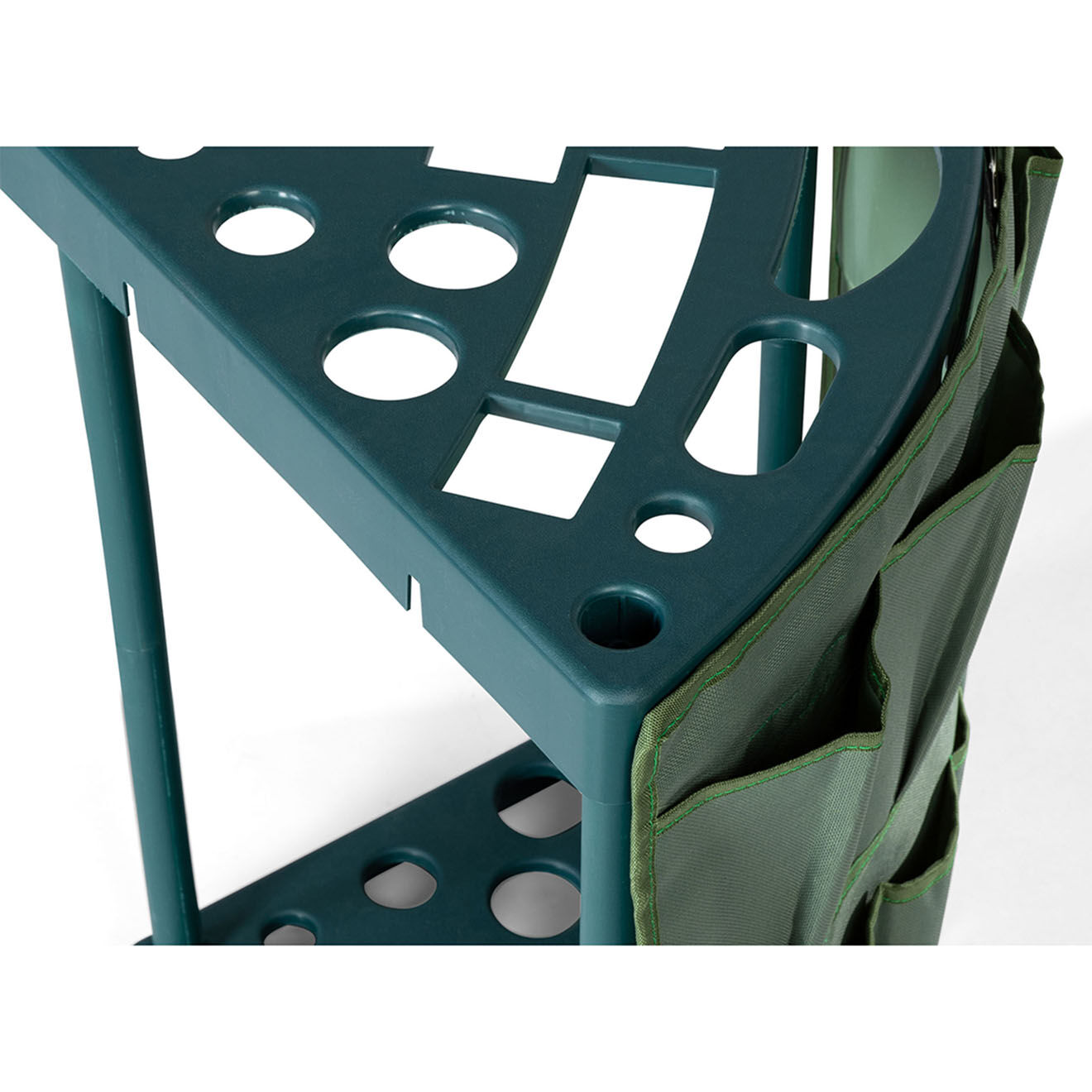 Pratik Garden Rack d'angle pour outils de jardin vert  - 43x43x59 cm