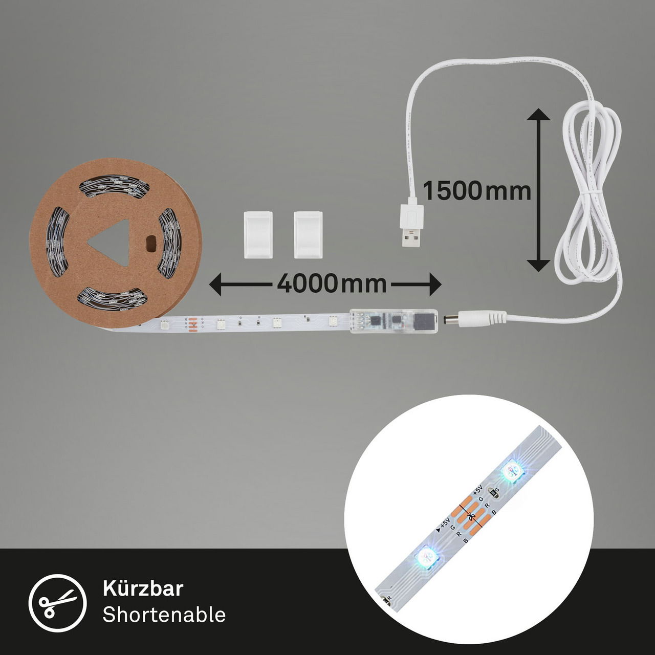 Briloner USB RGB-LED Flexband 4m Indoor