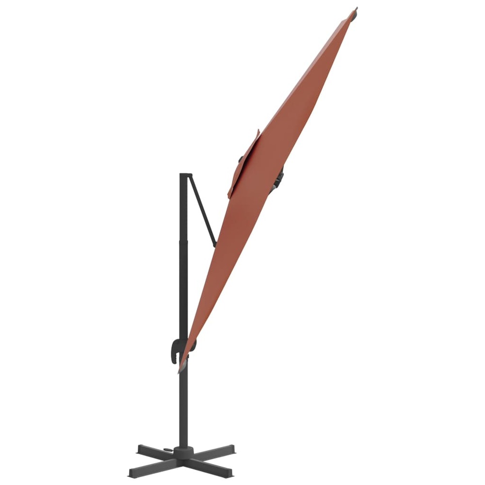 Parasol meuble de jardin déporté avec mât en aluminium 400 x 300 cm orange