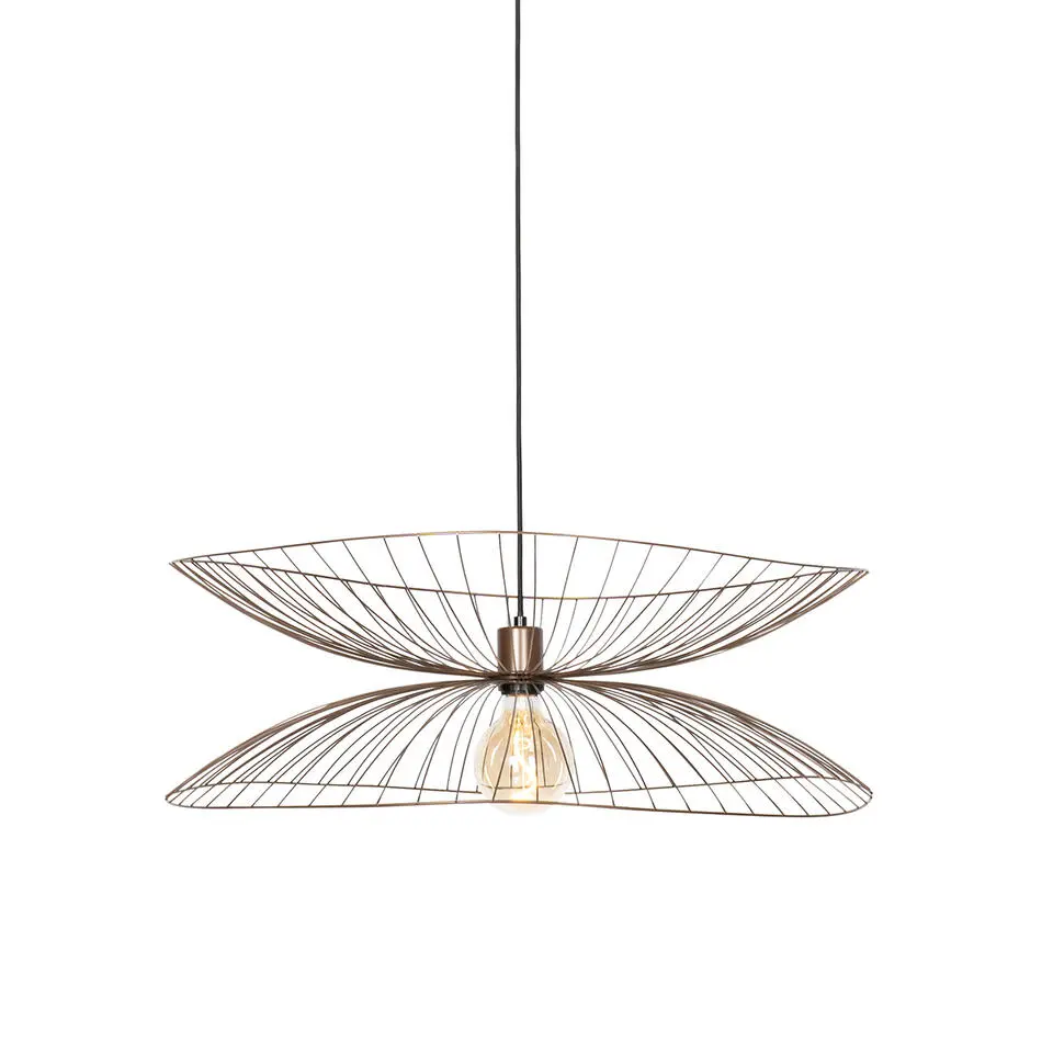 Qazqa hanglampen pua bruin e27