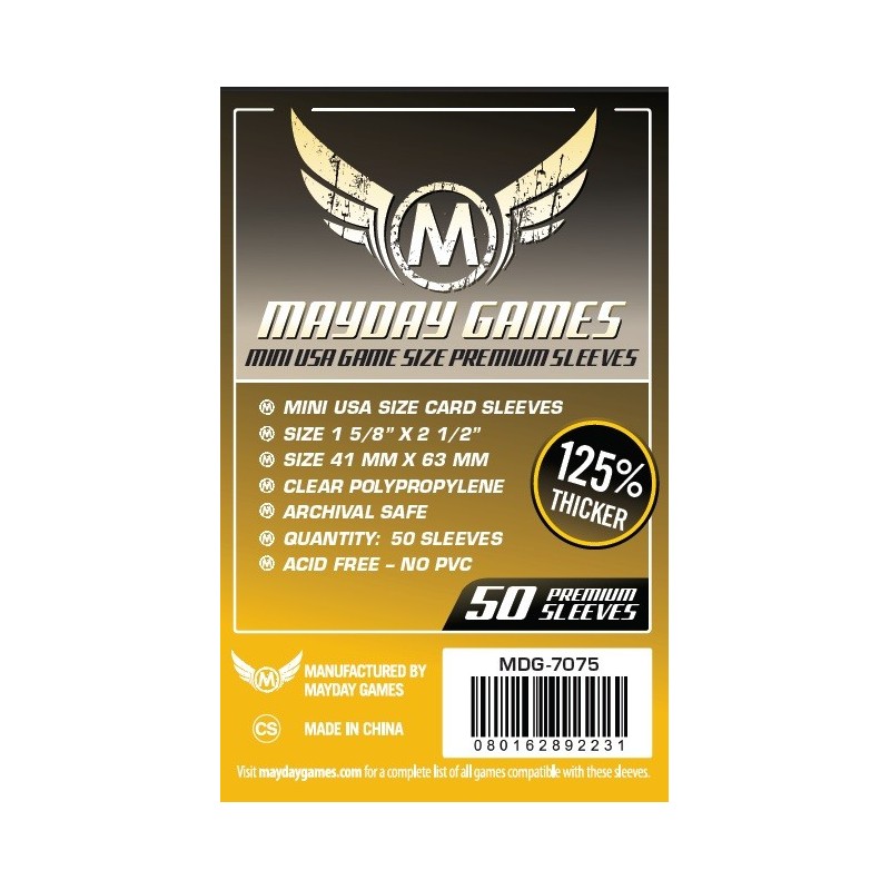 Lot de 50 Protège-Cartes Premium Mini USA 41x63mm