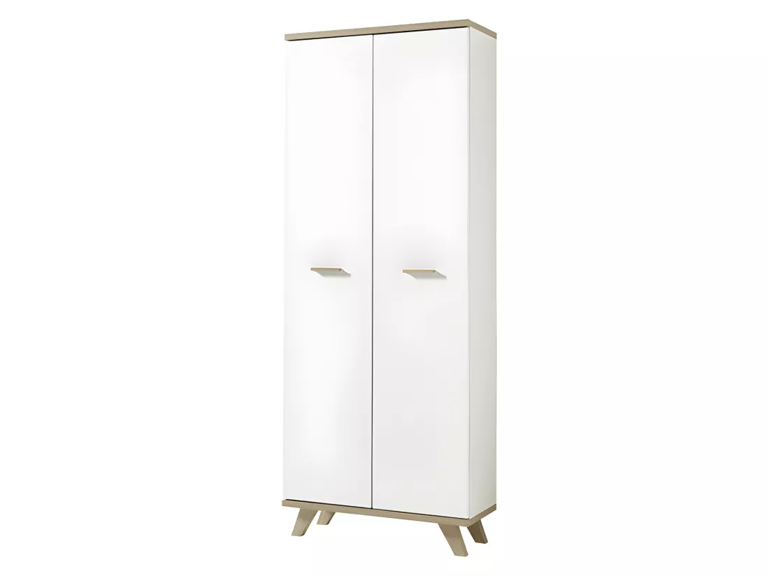 Armoire de bureau blanche et bois 2 portes Malmo