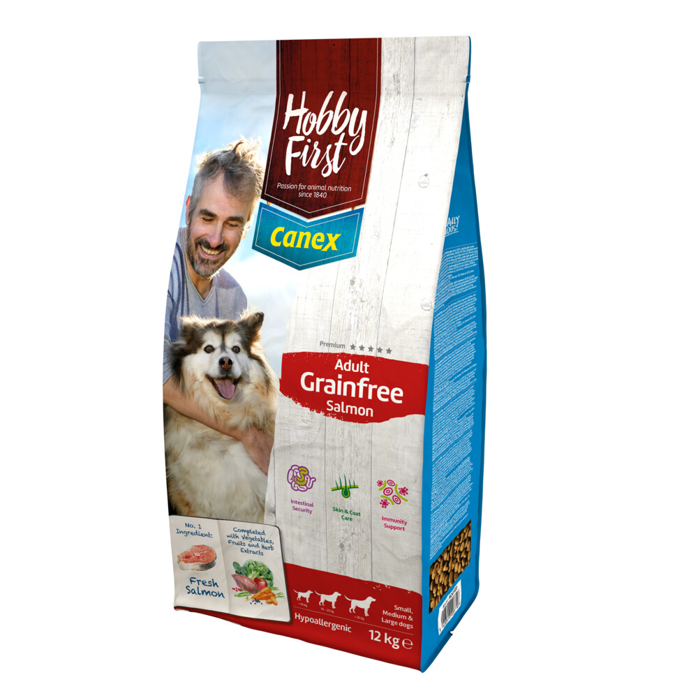 HobbyFirst Canex Adult Hondenvoer Salmon Grainfree12 kg