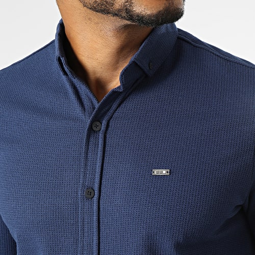 Chemise Manches Longues Bleu Marine