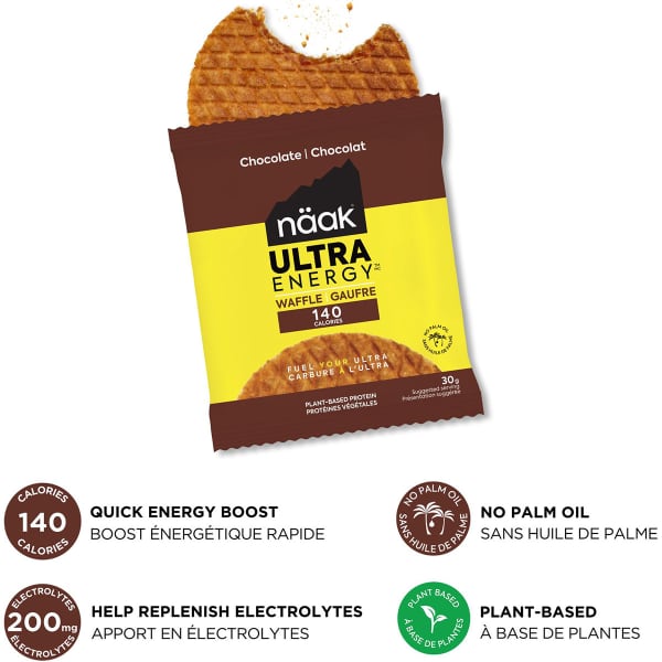 Barres énergétiques NAAK ULTRA ENERGY WAFFLE CHOCOLATE 30G